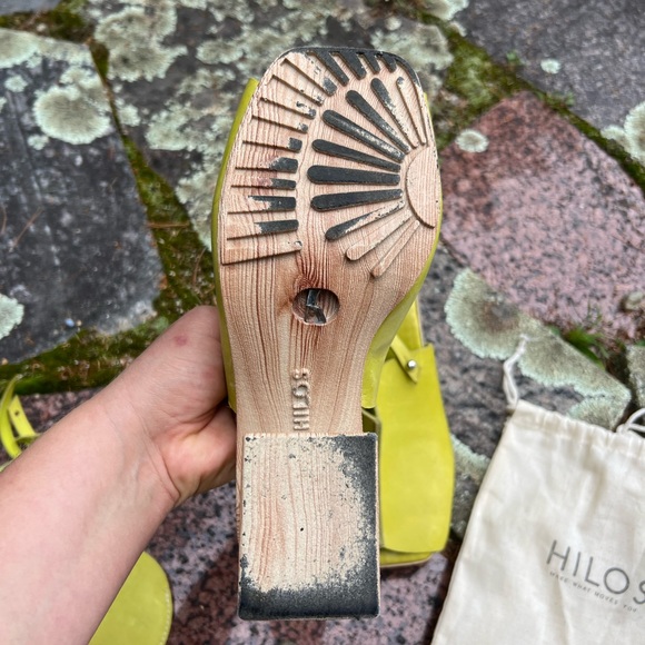 Hilos Georgia 3D Open Toe Block Heel Wasabi 8 - Picture 6 of 14